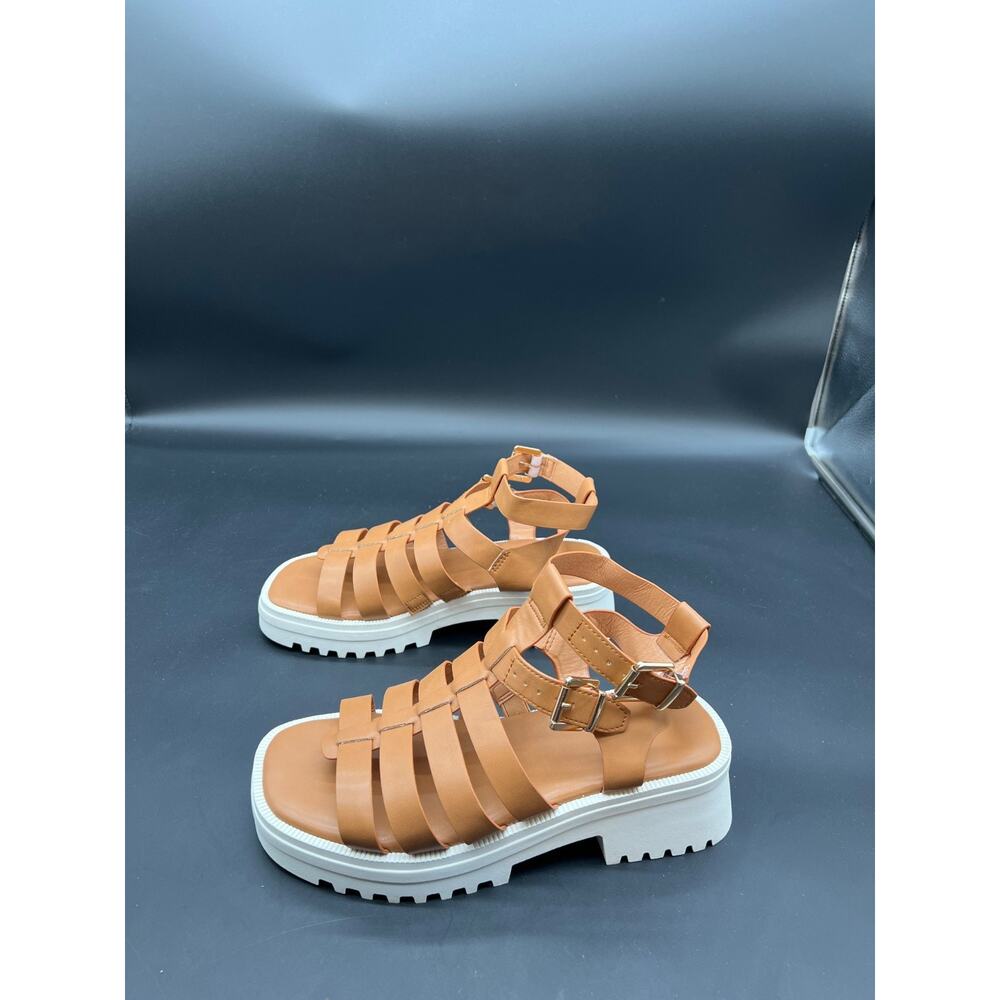 Torrid Gladiator TAN Chunky Faux Leather Platform Sandals Womens Sz 7.5WW - Picture 6 of 6